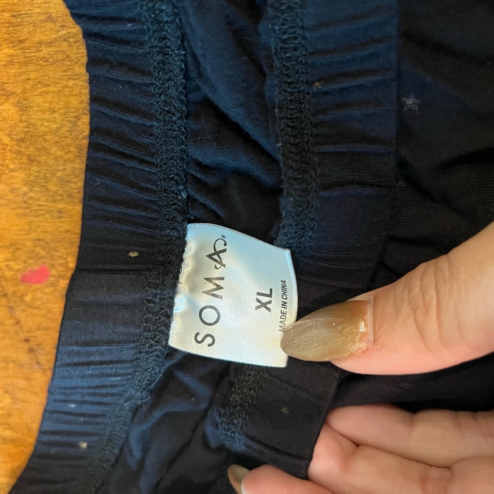 Soma Black Star Print Lounge Pants XL Womens Pajama Pants - Picture 2 of 3